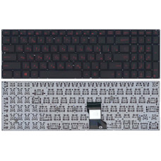 Клавиатура для ноутбука Asus N541 черная с красными кнопками