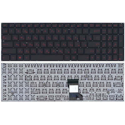 Клавиатура для ноутбука Asus N541 черная с красными кнопками