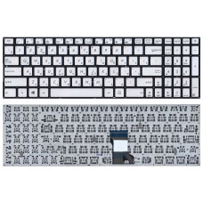 Клавиатура для ноутбука Asus N541, Q501 серебристая с подсветкой