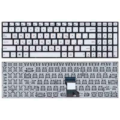 Клавиатура для ноутбука Asus N541, Q501 серебристая с подсветкой