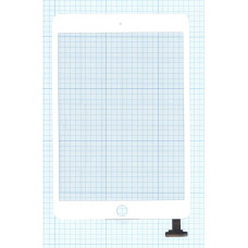 Сенсорное стекло (тачскрин) Ipad mini 3 (retina) no IC (A1599, A1600) белое OEM