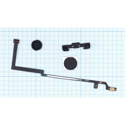 Кнопка Home для Apple Ipad Air черная со шлейфом