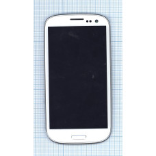 Дисплей для Samsung Galaxy S3 Duos GT-I9300I I9308I белый с рамкой