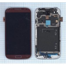 Дисплей для Samsung Galaxy S4 GT-I9500 красный с рамкой