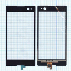 Сенсорное стекло (тачскрин) для Sony Xperia C3 / C3 Dual (D2533) черное