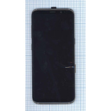 Дисплей для Samsung Galaxy S8 SM-G950F черный с золотой рамкой