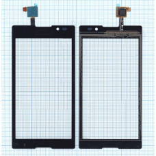 Сенсорное стекло (тачскрин) для Sony Xperia C (C2305) черное