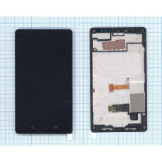 Дисплей для Nokia X2 черный c рамкой