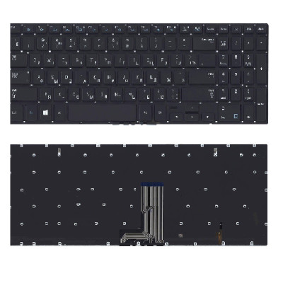 Клавиатура для ноутбука Samsung NP670Z5E-X01 черная с подсветкой