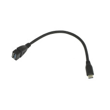 Переходник Type-C на USB 3.0 OTG кабель 25см черный
