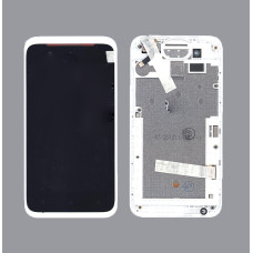 Дисплей для HTC Desire 210 черный с белой рамкой