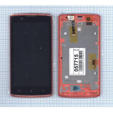 Дисплей для Lenovo A2010 черный  с красной рамкой