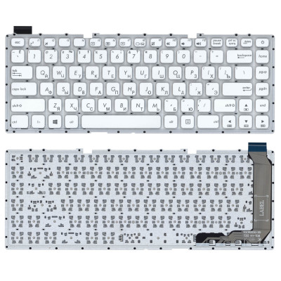 Клавиатура для ноутбука Asus X441 X441S X441SA белая без рамки