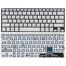 Клавиатура для ноутбука Asus ZenBook UX301 серебристая без рамки с подсветкой