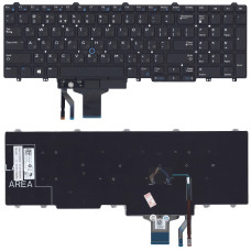 Клавиатура для ноутбука Dell Latitude E5550 E5570 черная без рамки без подсветки