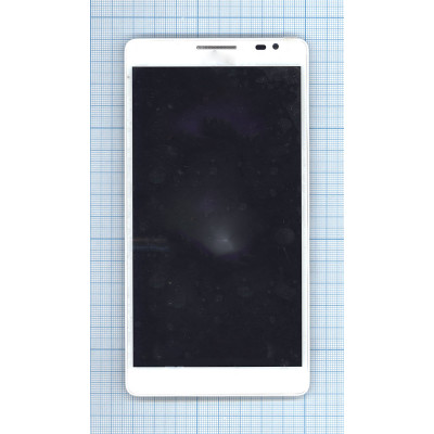 Дисплей для Huawei Ascend Mate белый с рамкой