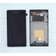 Дисплей для Sony Xperia C (C2305) черный с рамкой