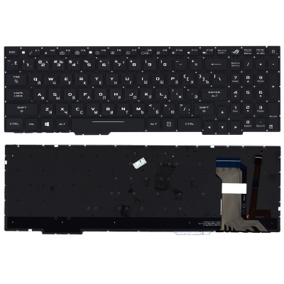 Клавиатура для ноутбука Asus GL753 черная с белой подсветкой