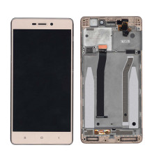 Дисплей для Xiaomi Redmi 3 золотой с рамкой