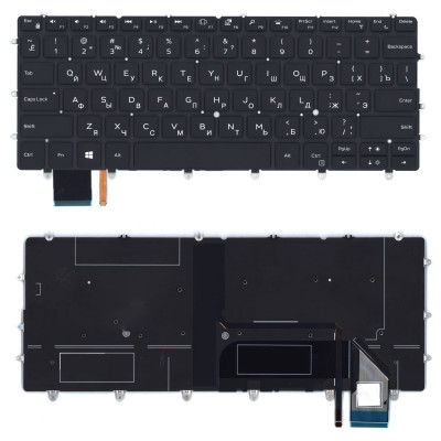 Клавиатура для ноутбука Dell XPS 13 9370 черная с подсветкой