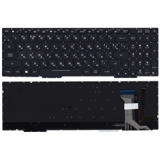 Клавиатура для ноутбука Asus GL753 FX553VD черная с белой подсветкой (широкий шлейф подсветки)