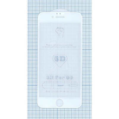 Защитное стекло 6D для Apple iPhone 6/6S белое