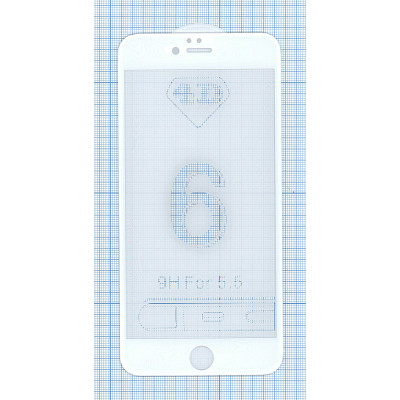 Защитное стекло 6D для Apple iPhone 6/6S Plus белое