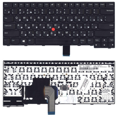 Клавиатура для ноутбука Lenovo Thinkpad E470 E475  черная с указателем