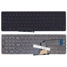 Клавиатура для ноутбука HP Pavilion 15-P 17-F черная с красной подсветкой