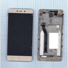 Дисплей для Xiaomi Redmi 4 Prime / Redmi 4 Pro золотой с рамкой
