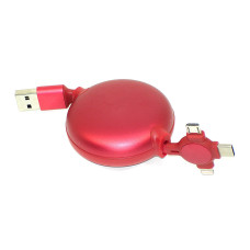 Кабель Baseus Little Octopus 3-in-1 Lightning+USB-C+micro-USB (1 метр) красный