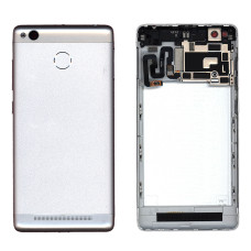 Задняя крышка для Xiaomi Redmi 3s c датчиком распознавания отпечатка пальца (Серебристая)