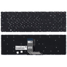 Клавиатура для ноутбука Lenovo Yoga 500-15 черная с подсветкой