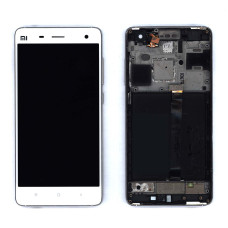 Дисплей для Xiaomi Mi4 белый с рамкой