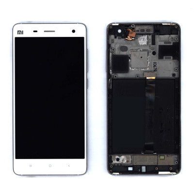 Дисплей для Xiaomi Mi4 белый с рамкой
