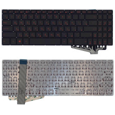 Клавиатура для ноутбука Asus FX570 черная с красной подсветкой