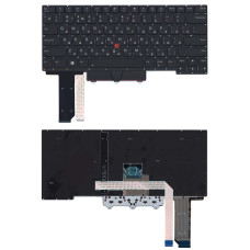 Клавиатура для ноутбука Lenovo Thinkpad E14 черная с подсветкой и указателем