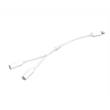 Аудио Адаптер MH027 Lightning - Dual 3,5mm (17 см) (белый)