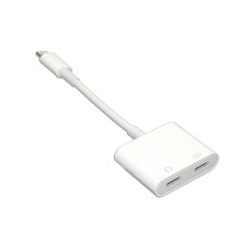 Аудио Адаптер MH86Y Lightning - 2xLightning 10cm (белый)