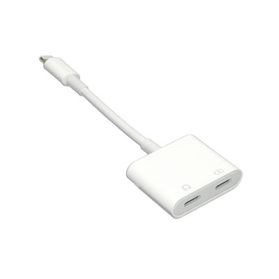 Аудио Адаптер MH86Y Lightning - 2xLightning 10cm (белый)