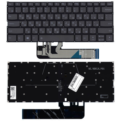 Клавиатура для ноутбука Lenovo Yoga C740-14 черная с подсветкой