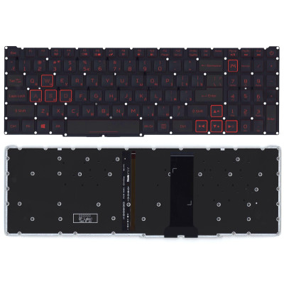 Клавиатура для Acer Aspire Nitro 5 AN517-51-3410 цвет черный с подсветкой