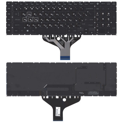Клавиатура для ноутбука HP Omen 17-CB черная с подсветкой