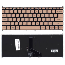 Клавиатура для ноутбука Acer Swift 5 SF514-52T золотистая с подсветкой