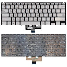 Клавиатура для ноутбука Asus ZenBook UX433FA серебристая с подсветкой