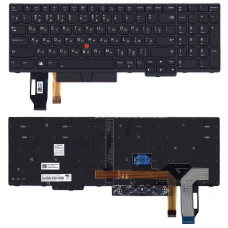 Клавиатура для ноутбука Lenovo ThinkPad T15 черная с подсветкой