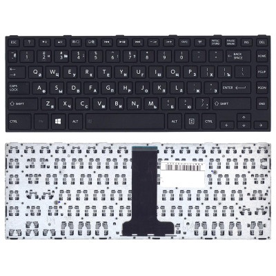 Клавиатура для ноутбука Toshiba Satellite C40-B черная с рамкой