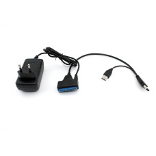 Кабель-переходник для HDD SATA USB 3.0 с доп. питанием, двойной USB