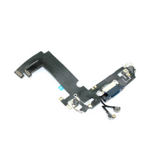 Шлейф с разъемом зарядки и микрофоном для Apple iPhone 12 Mini синий