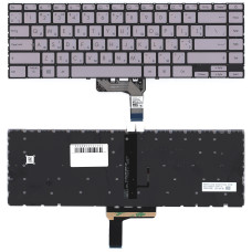 Клавиатура для ноутбука Asus ZenBook 14 UX425 серебристая с подсветкой